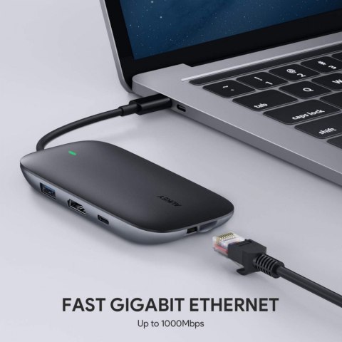 CB-C71 aluminiowy HUB USB-C | 8w1 | RJ45 Ethernet 10/100/1000Mbps | 3xUSB 3.1 | HDMI 4k@30Hz | SD i microSD | USB-C Power Delive CB-C71 aluminiowy HUB USB-C | 8w1 | RJ45 Ethernet 10/100/1000Mbps | 3xUSB 3.1 | HDMI 4k@30Hz | SD i microSD | USB-C Power Delive