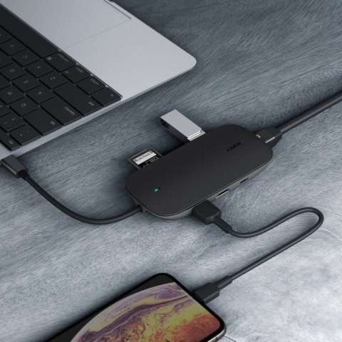 CB-C71 aluminiowy HUB USB-C | 8w1 | RJ45 Ethernet 10/100/1000Mbps | 3xUSB 3.1 | HDMI 4k@30Hz | SD i microSD | USB-C Power Delive CB-C71 aluminiowy HUB USB-C | 8w1 | RJ45 Ethernet 10/100/1000Mbps | 3xUSB 3.1 | HDMI 4k@30Hz | SD i microSD | USB-C Power Delive
