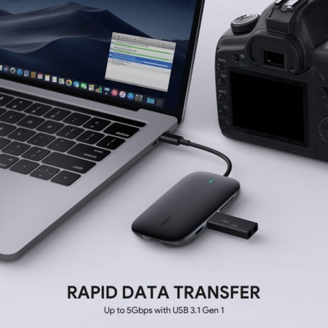 CB-C71 aluminiowy HUB USB-C | 8w1 | RJ45 Ethernet 10/100/1000Mbps | 3xUSB 3.1 | HDMI 4k@30Hz | SD i microSD | USB-C Power Delive CB-C71 aluminiowy HUB USB-C | 8w1 | RJ45 Ethernet 10/100/1000Mbps | 3xUSB 3.1 | HDMI 4k@30Hz | SD i microSD | USB-C Power Delive