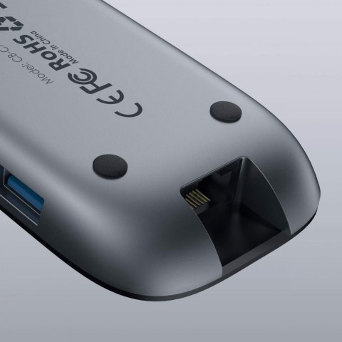 CB-C71 aluminiowy HUB USB-C | 8w1 | RJ45 Ethernet 10/100/1000Mbps | 3xUSB 3.1 | HDMI 4k@30Hz | SD i microSD | USB-C Power Delive CB-C71 aluminiowy HUB USB-C | 8w1 | RJ45 Ethernet 10/100/1000Mbps | 3xUSB 3.1 | HDMI 4k@30Hz | SD i microSD | USB-C Power Delive