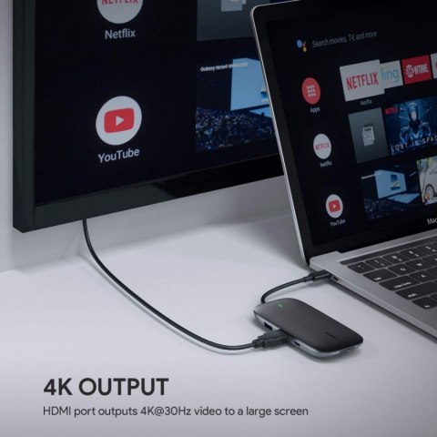 CB-C71 aluminiowy HUB USB-C | 8w1 | RJ45 Ethernet 10/100/1000Mbps | 3xUSB 3.1 | HDMI 4k@30Hz | SD i microSD | USB-C Power Delive CB-C71 aluminiowy HUB USB-C | 8w1 | RJ45 Ethernet 10/100/1000Mbps | 3xUSB 3.1 | HDMI 4k@30Hz | SD i microSD | USB-C Power Delive