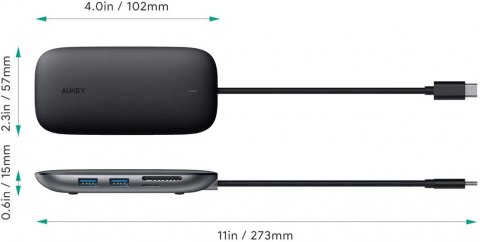 CB-C71 aluminiowy HUB USB-C | 8w1 | RJ45 Ethernet 10/100/1000Mbps | 3xUSB 3.1 | HDMI 4k@30Hz | SD i microSD | USB-C Power Delive CB-C71 aluminiowy HUB USB-C | 8w1 | RJ45 Ethernet 10/100/1000Mbps | 3xUSB 3.1 | HDMI 4k@30Hz | SD i microSD | USB-C Power Delive