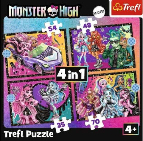Puzzle 4w1 Monster High Elektryzujący dzień Puzzle 4w1 Monster High Elektryzujący dzień