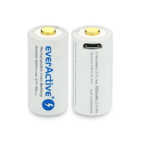 Akumulator 16340 3,7V Li-ion 700 mAh micro USB Akumulator 16340 3,7V Li-ion 700 mAh micro USB