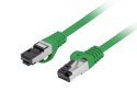 Patchcord kat.8.1 S/FTP LSZH CU 1m zielony fluke passed