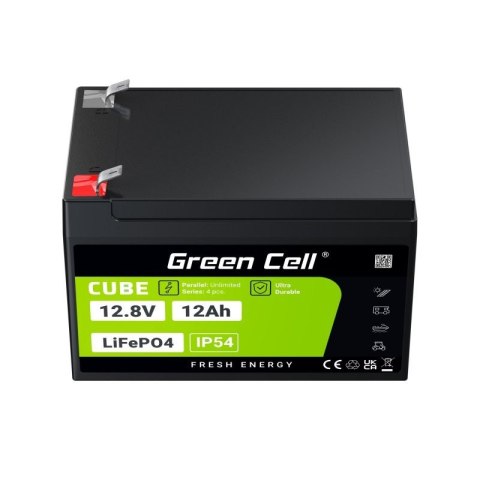 Akumulator CUBE LiFePO4 12Ah 12V/12.8V 153.6Wh Akumulator CUBE LiFePO4 12Ah 12V/12.8V 153.6Wh