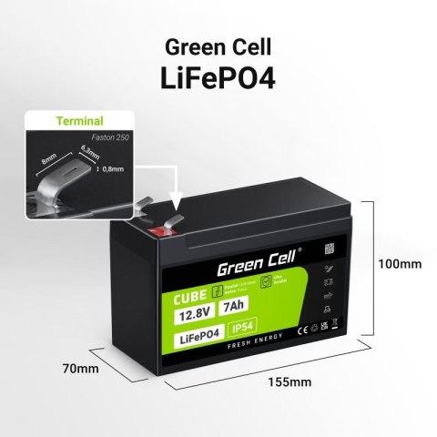 Akumulator CUBE LiFePO4 7Ah 12V/12.8V 89.6Wh Akumulator CUBE LiFePO4 7Ah 12V/12.8V 89.6Wh