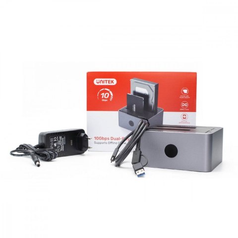Stacja klonująca dyski 2x 2,5/3,5; CLONE; USB-C 10 Gbps Stacja klonująca dyski 2x 2,5/3,5; CLONE; USB-C 10 Gbps