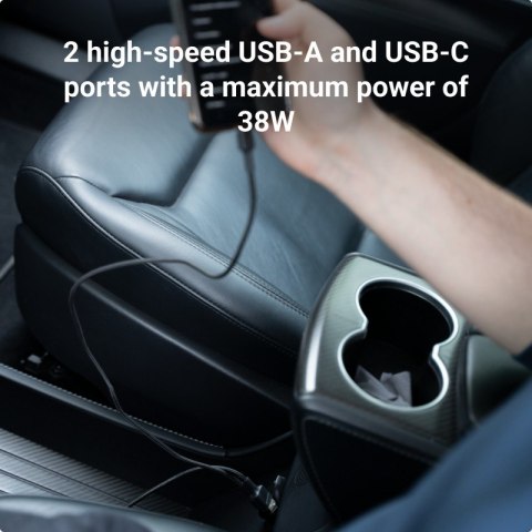 Ładowarka samochodowa PowerRide Nano38 38W 6A 1xUSB-C,1xUSB-A Ładowarka samochodowa PowerRide Nano38 38W 6A 1xUSB-C,1xUSB-A