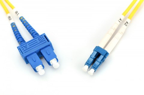 Patch cord światłowodowy FO LC-SC SM 9/125 OS2 duplex LSOH 3m Żółty Patch cord światłowodowy FO LC-SC SM 9/125 OS2 duplex LSOH 3m Żółty