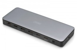 Stacja dokująca USB-C 13 portowa, max. 4K/60Hz z HDR, HDMI, DP, max. 3 monitory (MST), USB-C 3.2 Gen2, Gigabit Ethernet (max. 2.