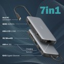 Stacja dokująca USB-C 7 portowa, max. 4K/60Hz z HDR, HDMI, USB-A 3.2 Gen2, Gigabit Ethernet, SD/Micro SD, PD 100W