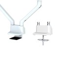 Uchwyt biurkowy FPMA-D750DWHITE2 na 2 ekrany 10-32 cali 75x75-100x100 2-8kg h:20-51cm PIVOT 180 stopni