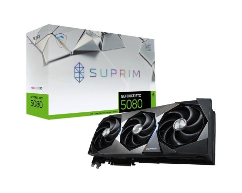 Karta graficzna GeForce RTX 5080 SUPRIM SOC 16G GDDR7 256bit 3DP/HDMI Karta graficzna GeForce RTX 5080 SUPRIM SOC 16G GDDR7 256bit 3DP/HDMI
