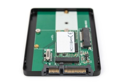 Adapter na dysk SATA/HDD 2,5" M.2 /mSATA SATA 3,6 Gbit/s, zapis do 520 MB/s Aluminiowa Adapter na dysk SATA/HDD 2,5" M.2 /mSATA SATA 3,6 Gbit/s, zapis do 520 MB/s Aluminiowa