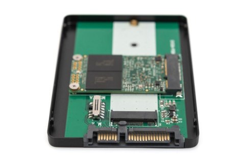 Adapter na dysk SATA/HDD 2,5" M.2 /mSATA SATA 3,6 Gbit/s, zapis do 520 MB/s Aluminiowa Adapter na dysk SATA/HDD 2,5" M.2 /mSATA SATA 3,6 Gbit/s, zapis do 520 MB/s Aluminiowa