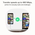 Kabel USB-C-USB-C PowerStream 100W oplot 0,3m biały