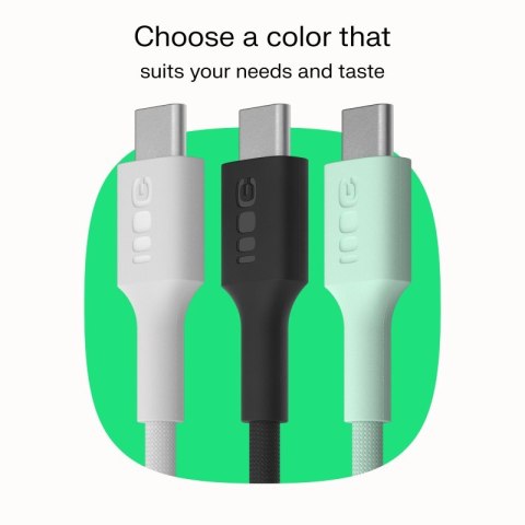 Kabel USB-C-USB-C PowerStream 100W oplot 0.3m zielony Kabel USB-C-USB-C PowerStream 100W oplot 0.3m zielony