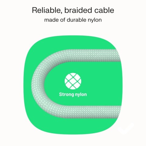 Kabel USB-C-USB-C PowerStream 100W oplot 2m zielony Kabel USB-C-USB-C PowerStream 100W oplot 2m zielony