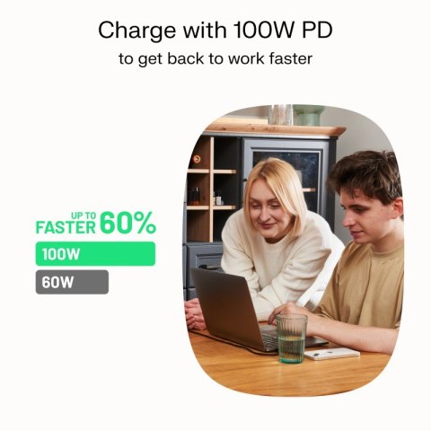 Kabel USB-C-USB-C PowerStream 100W oplot 2m zielony Kabel USB-C-USB-C PowerStream 100W oplot 2m zielony
