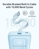 Powerbank ZOLO 10000mAh 30W wbudowany kabel USB-C, niebieski