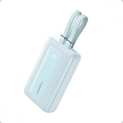 Powerbank ZOLO 10000mAh 30W wbudowany kabel USB-C oraz USB-Lightning, niebieski Powerbank ZOLO 10000mAh 30W wbudowany kabel USB-C oraz USB-Lightning, niebieski