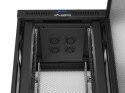 Szafa instalacyjna rack stojąca 19 cali 47U 800x800 drzwi perforowane LCD czarna (Flat pack)