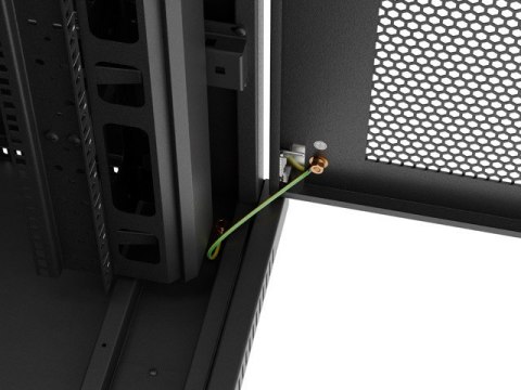 Szafa instalacyjna rack stojąca 19 cali 47U 800x800 drzwi perforowane LCD czarna (Flat pack) Szafa instalacyjna rack stojąca 19 cali 47U 800x800 drzwi perforowane LCD czarna (Flat pack)