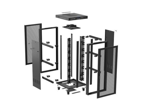 Szafa instalacyjna rack stojąca 19 cali 47U 800x800 drzwi perforowane LCD czarna (Flat pack) Szafa instalacyjna rack stojąca 19 cali 47U 800x800 drzwi perforowane LCD czarna (Flat pack)