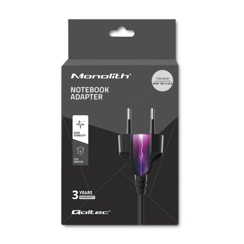 Zasilacz do Acer 65W | 19V | 3.42A | 5.5x1.7 |+kabel zasilający Zasilacz do Acer 65W | 19V | 3.42A | 5.5x1.7 |+kabel zasilający
