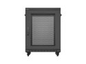 Szafa instalacyjna rack stojąca 19 cali 15U 600x600 drzwi perforowane czarna (Flat pack)