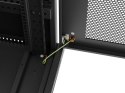 Szafa instalacyjna rack stojąca 19 cali 15U 600x600 drzwi perforowane czarna (Flat pack)