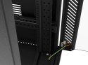 Szafa instalacyjna rack stojąca 19 cali 32U 600x1000 drzwi przeszklone LCD czarna (Flat pack)