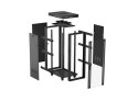 Szafa instalacyjna rack stojąca 19 cali 32U 600x1000 drzwi przeszklone LCD czarna (Flat pack)