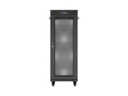 Szafa instalacyjna rack stojąca 19 cali 32U 600x600 drzwi perforowane LCD czarna (Flat pack)