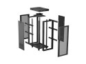 Szafa instalacyjna rack stojąca 19 cali 32U 600x800 drzwi perforowane LCD czarna (Flat pack)