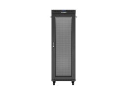 Szafa instalacyjna rack stojąca 19 cali 37U 600x600 drzwi perforowane LCD czarna (Flat pack)