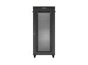 Szafa instalacyjna rack stojąca 19 cali 37U 800x800 drzwi perforowane LCD czarna (Flat pack)