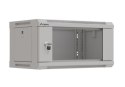Szafa instalacyjna rack wisząca 19" 4U 540x350 szara drzwi przeszklone ( flat pack)