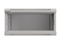 Szafa instalacyjna rack wisząca 19" 4U 540x350 szara drzwi przeszklone ( flat pack)