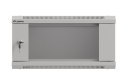 Szafa instalacyjna rack wisząca 19" 4U 540x350 szara drzwi przeszklone ( flat pack)