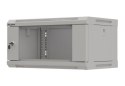 Szafa instalacyjna rack wisząca 19" 4U 540x350 szara drzwi przeszklone ( flat pack)