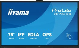 Monitor 75 cali TE7513A-B1AG INFRARED, 40pkt, IPS, 4K, 7H, 450cd/m2, WiFi, USB, ANDROID 14, Google EDLA, 2x20W, uchwyt ścienny