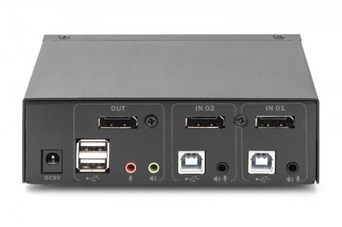 Przełącznik KVM, 2 portowy, 4K 60Hz, 2xDisplayPort IN, 1xDisplayPort OUT, 2xUSB, 2xAudio IN&OUT Przełącznik KVM, 2 portowy, 4K 60Hz, 2xDisplayPort IN, 1xDisplayPort OUT, 2xUSB, 2xAudio IN&OUT