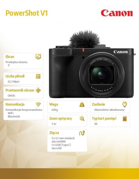 Aparat PowerShot V1 Vlogging KIT 6390C004 Aparat PowerShot V1 Vlogging KIT 6390C004