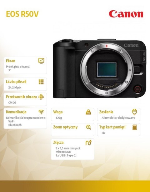 Aparat bezlusterkowy EOS R50V BODY 6895C004 Aparat bezlusterkowy EOS R50V BODY 6895C004