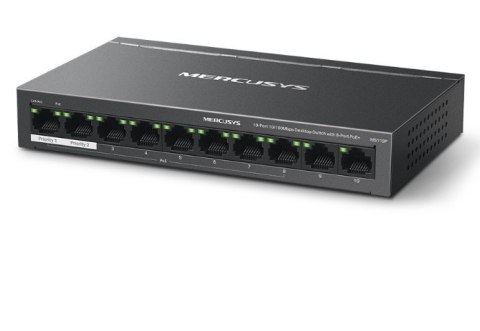 Przełącznik Mercusys 10-Port 10/100Mbps Desktop Switch with 8-Port PoE+ PORT: 8× 10/100 Mbps PoE+ Ports, 2× 10/100 Mbps Non- Przełącznik Mercusys 10-Port 10/100Mbps Desktop Switch with 8-Port PoE+ PORT: 8× 10/100 Mbps PoE+ Ports, 2× 10/100 Mbps Non-