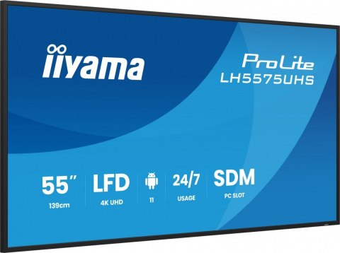 Monitor 55 cali LH5575UHS-B2AG,24/7,IPS,ANDROID.11,4K, WiFi, iiSignage2, FailOver, EShare, 24/7, full daisy chain Monitor 55 cali LH5575UHS-B2AG,24/7,IPS,ANDROID.11,4K, WiFi, iiSignage2, FailOver, EShare, 24/7, full daisy chain