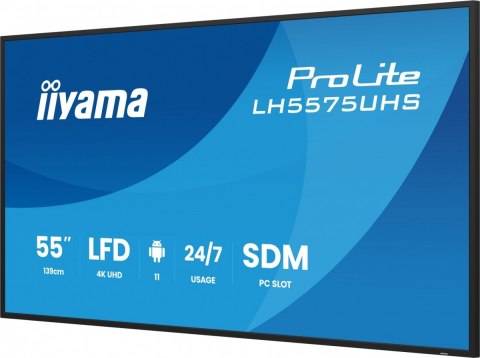 Monitor 55 cali LH5575UHS-B2AG,24/7,IPS,ANDROID.11,4K, WiFi, iiSignage2, FailOver, EShare, 24/7, full daisy chain Monitor 55 cali LH5575UHS-B2AG,24/7,IPS,ANDROID.11,4K, WiFi, iiSignage2, FailOver, EShare, 24/7, full daisy chain