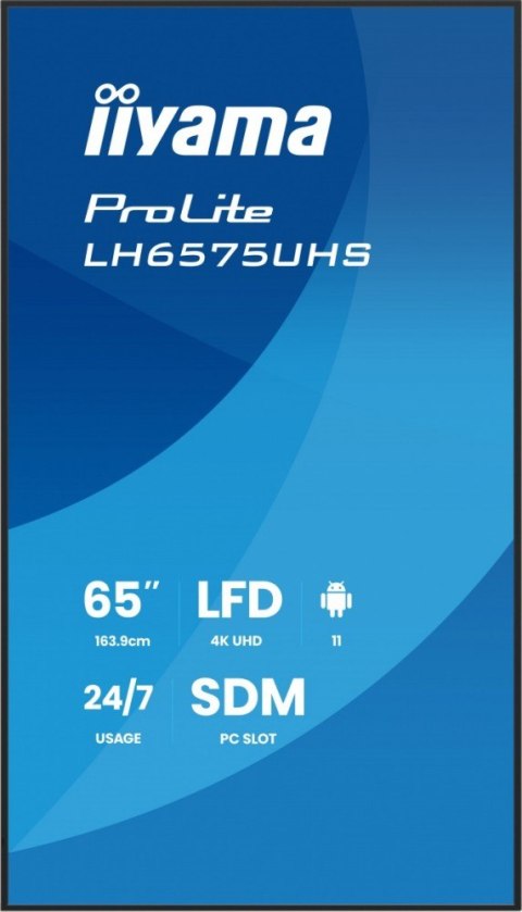 Monitor 65 cali LH6575UHS-B2AG,24/7,IPS,ANDROID.11,4K, WiFi, iiSignage2, FailOver, EShare, 24/7, full daisy chain Monitor 65 cali LH6575UHS-B2AG,24/7,IPS,ANDROID.11,4K, WiFi, iiSignage2, FailOver, EShare, 24/7, full daisy chain